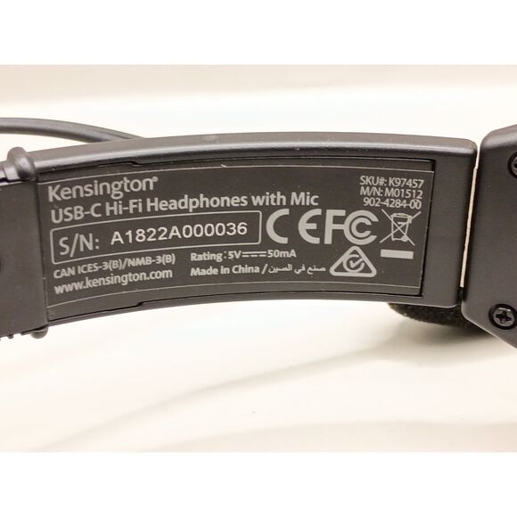 Kensington Hi-Fi USB-C Headphones with Mic (K97457WW), Black - Picture 5 of 13